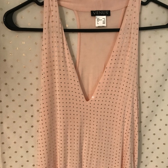 Venus Pink Rhinestone Embellished Tank Top Size M - Picture 3 of 7